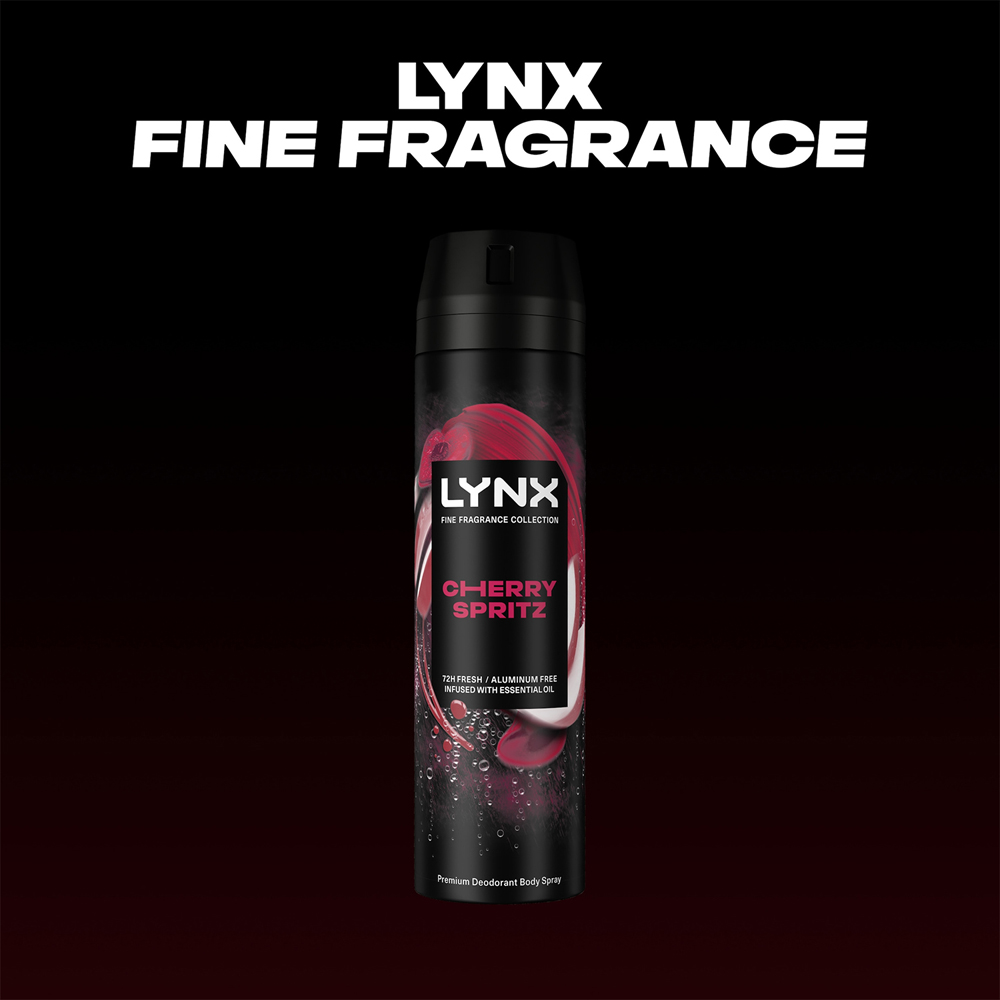 Lynx Fine Fragrance Collection Cherry Spritz Deodorant Body Spray 200ml 6 Pack Image 3