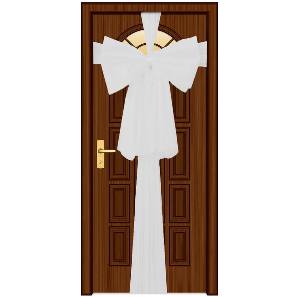 Shatchi White Giant Bow Door Cover Image 1