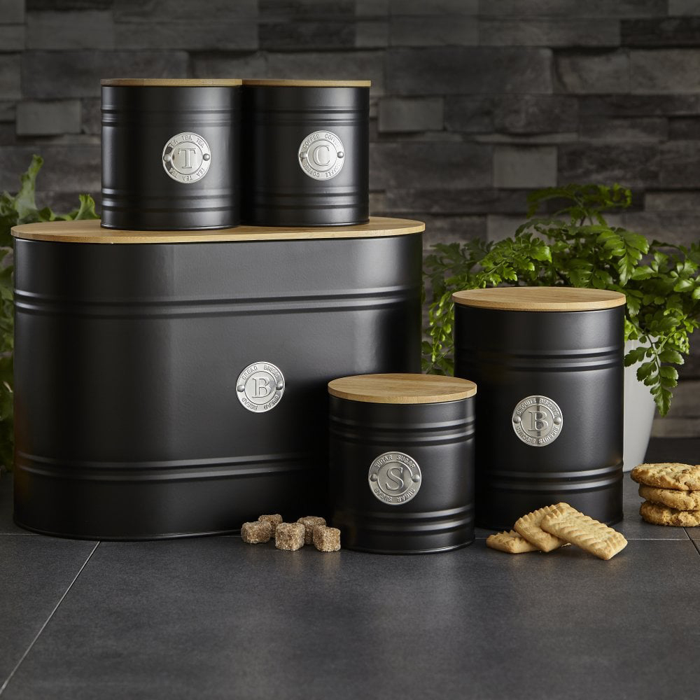 Neo Black Scandinavian 5 Piece Kitchen Canister Set Image 2