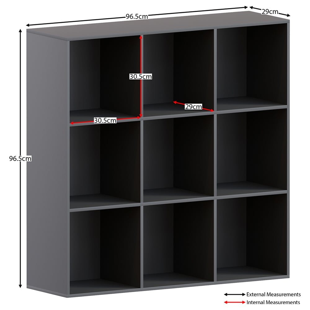 Vida Durham 3 x 3 Black Cube Storage Unit Image 7