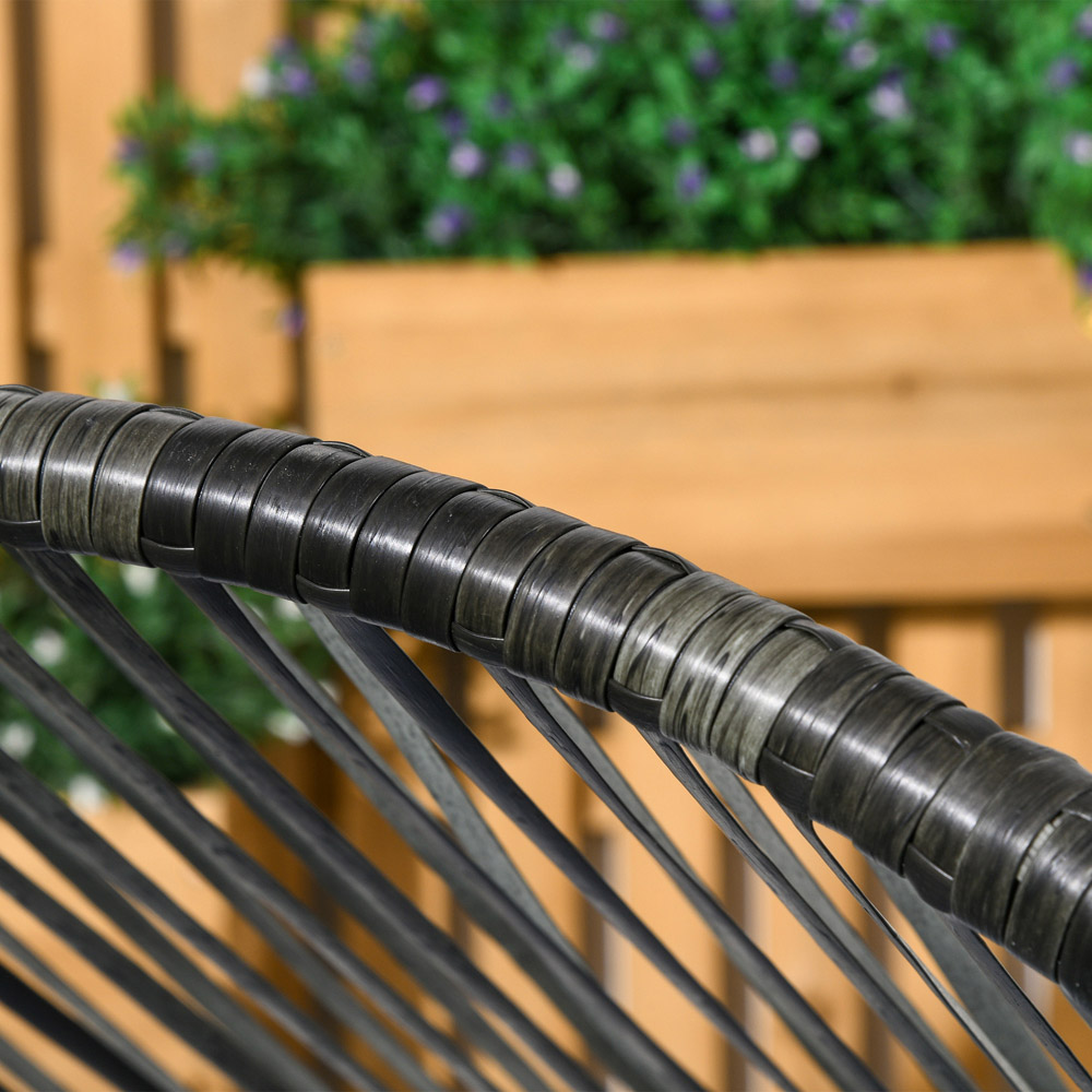 Outsunny Grey Rattan Leisure Egg Chair with Cushion Image 5