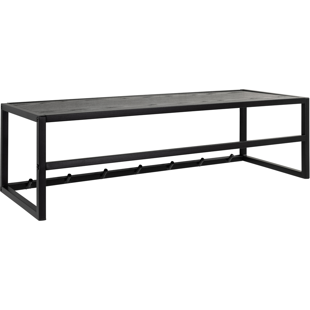 Florence Seaford Single Shelf Black and Oak Coat Rack Image 1