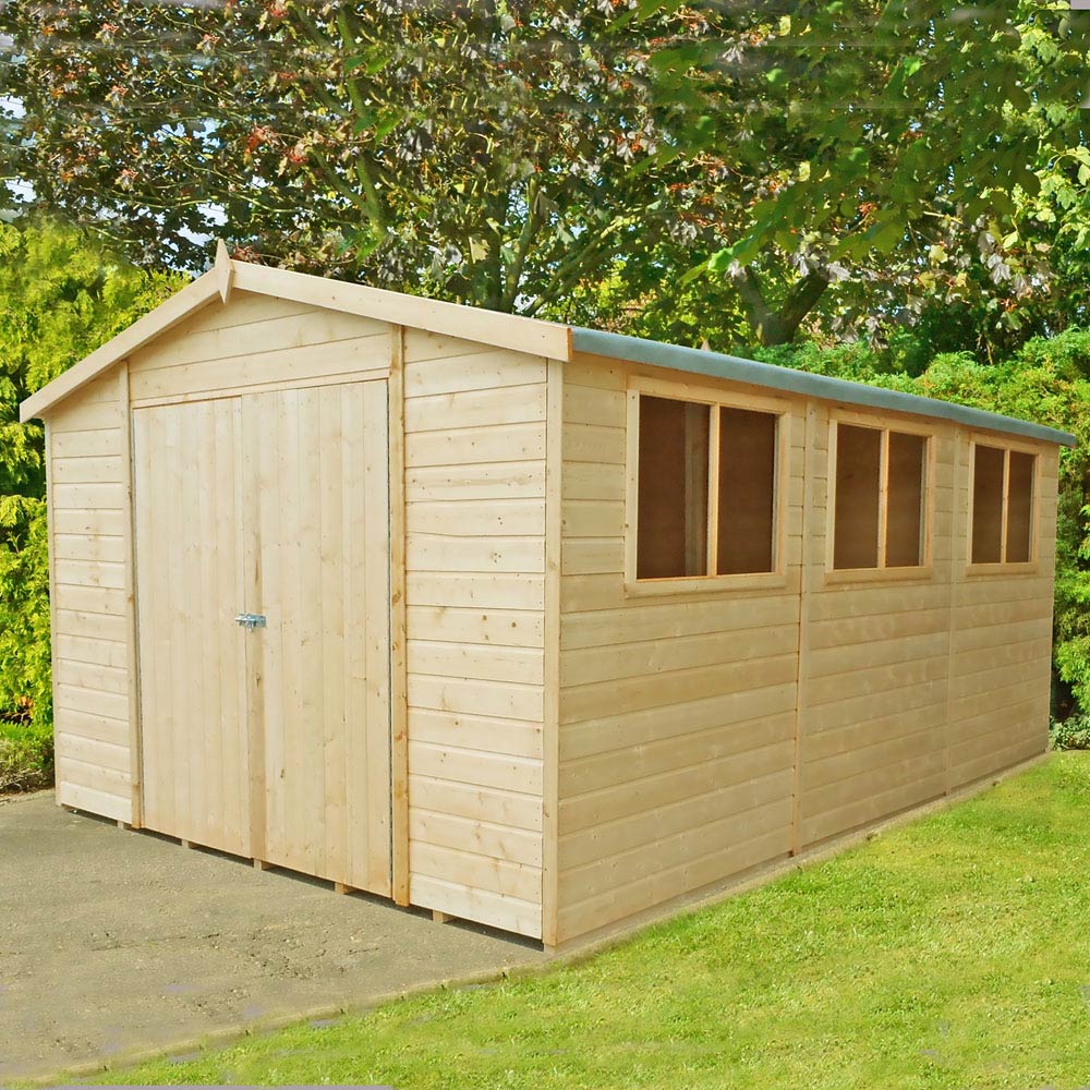 Shire 10 x 15ft Double Door Shiplap Workspace Apex Shed Image 2