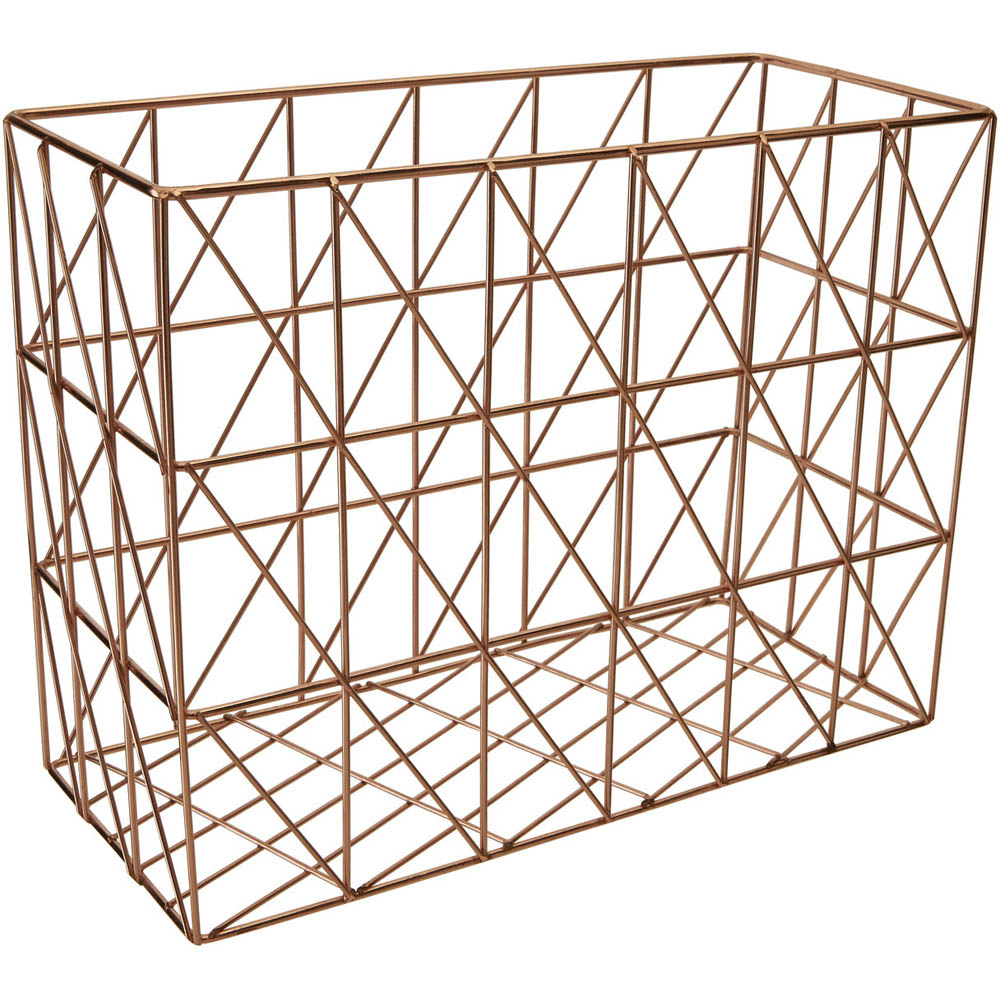 Premier Housewares Vertex Copper Cross Design Wire Basket Image 4