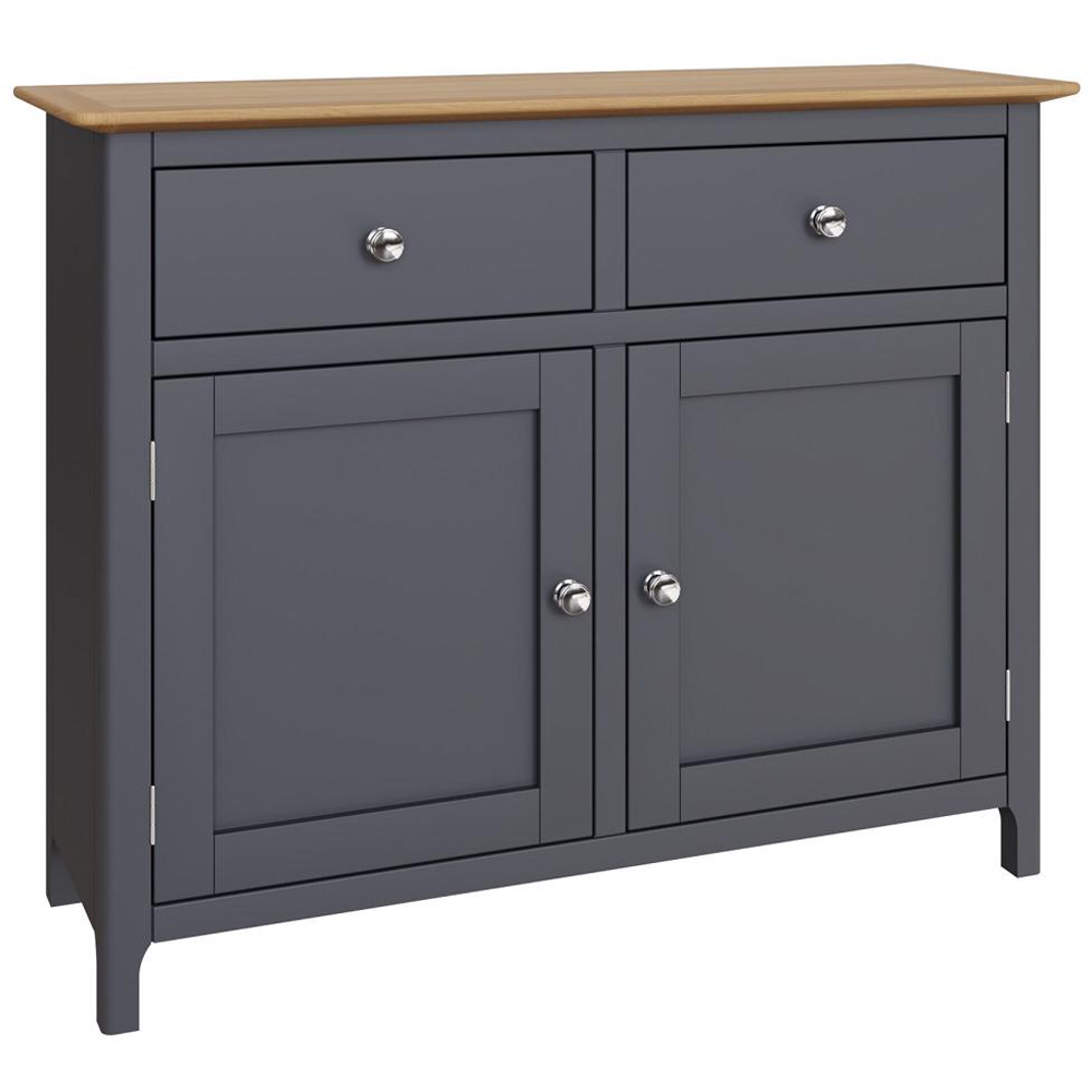 FWStyle Taberno 2 Drawer 2 Door Graphite Blue and Oak Sideboard Image 2