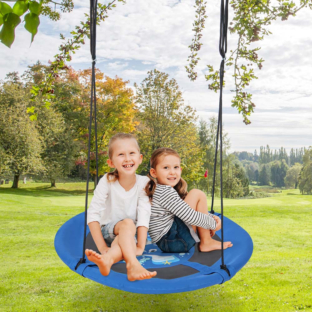 Costway Black Oxford Fabric Saucer Tree Swing 104cm Image 2