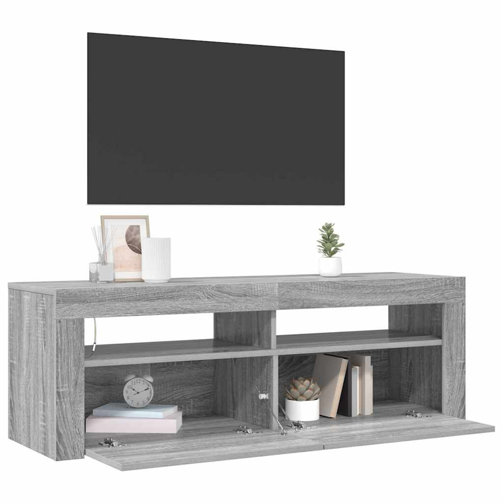 vidaXL 2 Door 2 Shelf Grey Sonoma TV Cabinet with RGB LED Lights Image 6