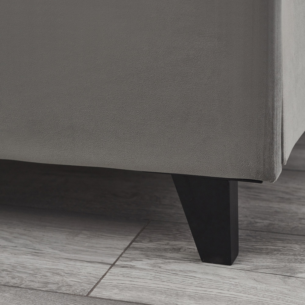 Julian Bowen Shoreditch Small Double Slate Grey Velvet Bed Frame Image 7