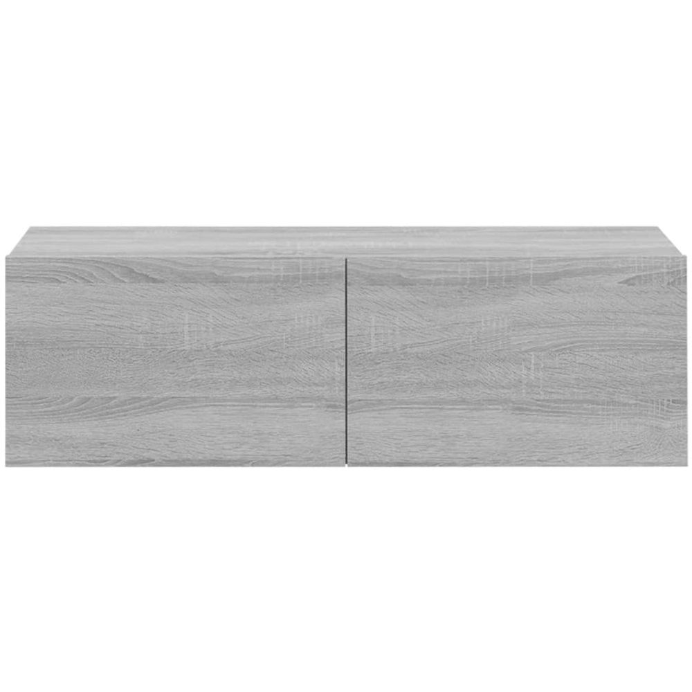 vidaXL 2 Door Grey Sonoma Wall Mounted TV Cabinet 2 Pack Image 4