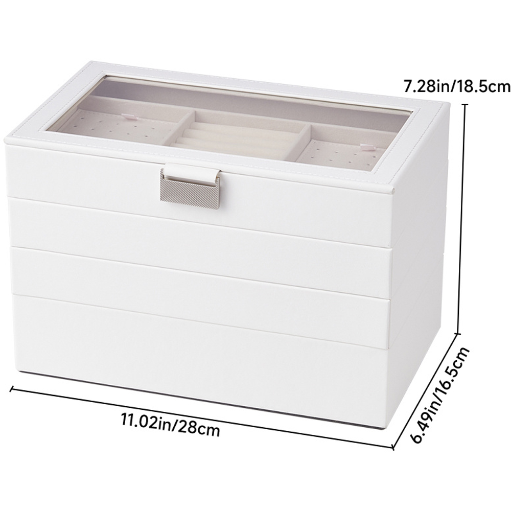 H&O Direct 4 Tier White Jewellery Box Image 5