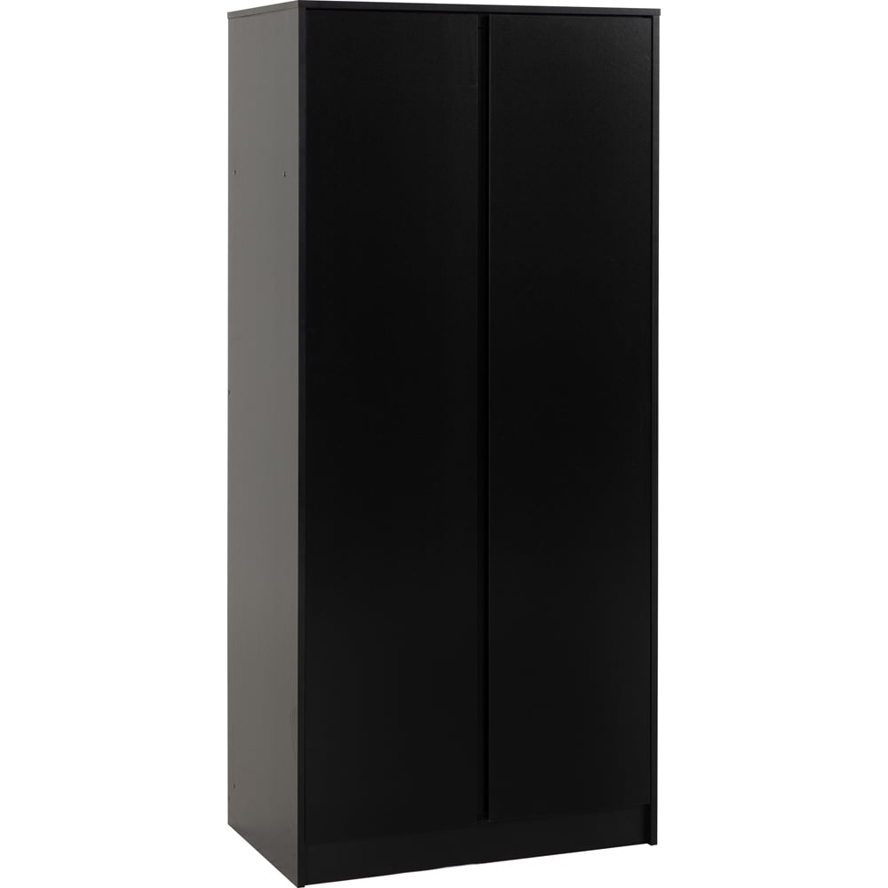Seconique Malvern 2 Door Black Wardrobe Image 2