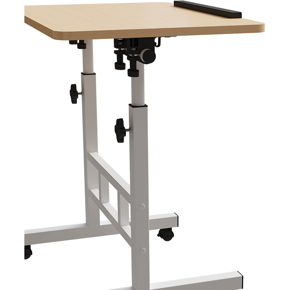 Living and Home Height Adjustable Mobile Laptop Desk White Maple Image 3