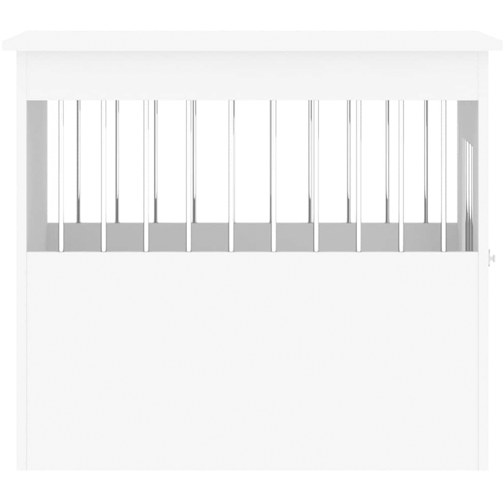 vidaXL White Processed Wood Dog Crate Furniture 55 x 75 x 65cm Image 7