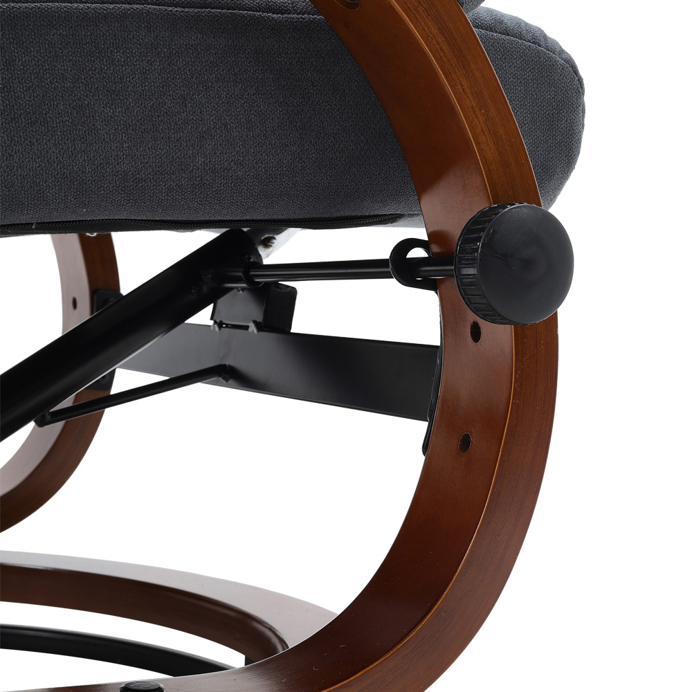 Living and Home Textured Velvet Lounge Recliner with Footrest Image 7