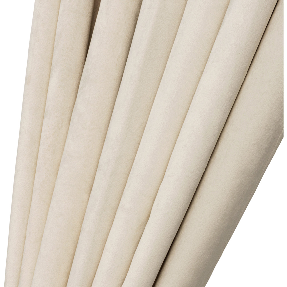 Alan Symonds Cream Cascading Diamante Studs Velvet Blackout Ring Top Eyelet Curtains 168 x 229cm Image 3