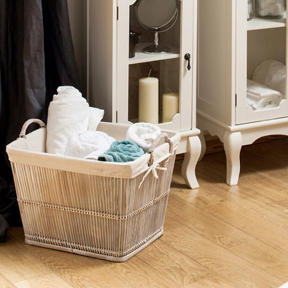 Premier Housewares Rustic White Storage Baskets Set of 2 Image 2