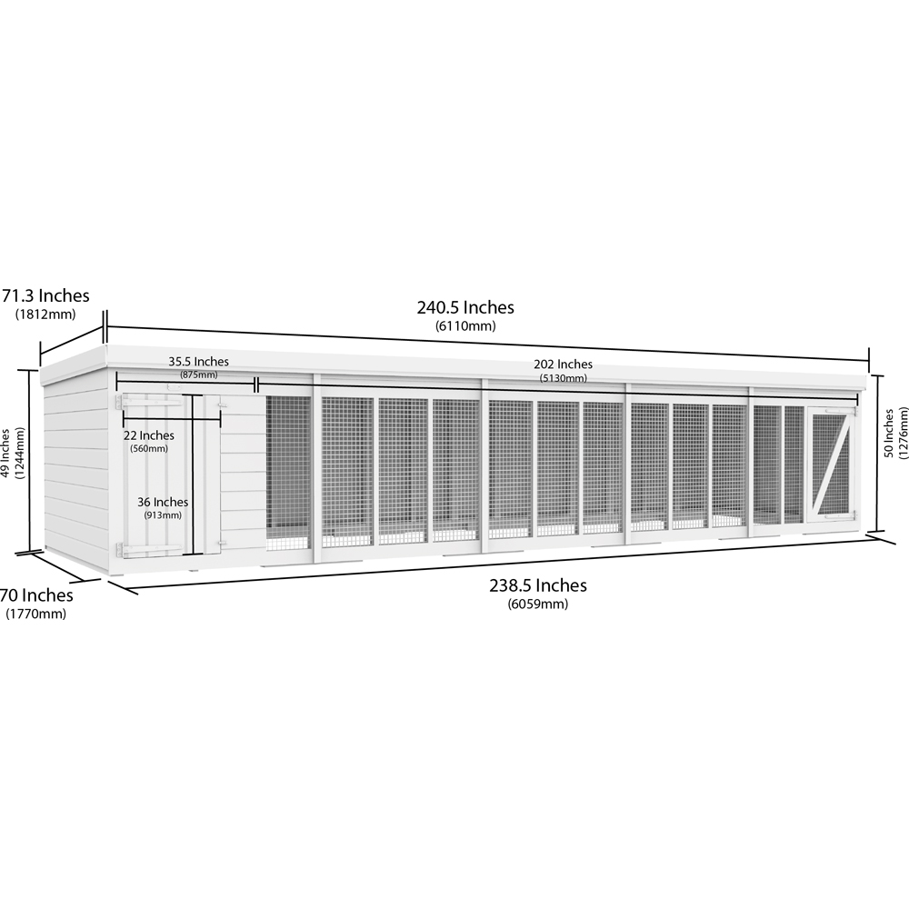 DIY Sheds 18 x 6ft Pressure Treated Tongue and Groove Timber Dog Kennel and Run Image 8