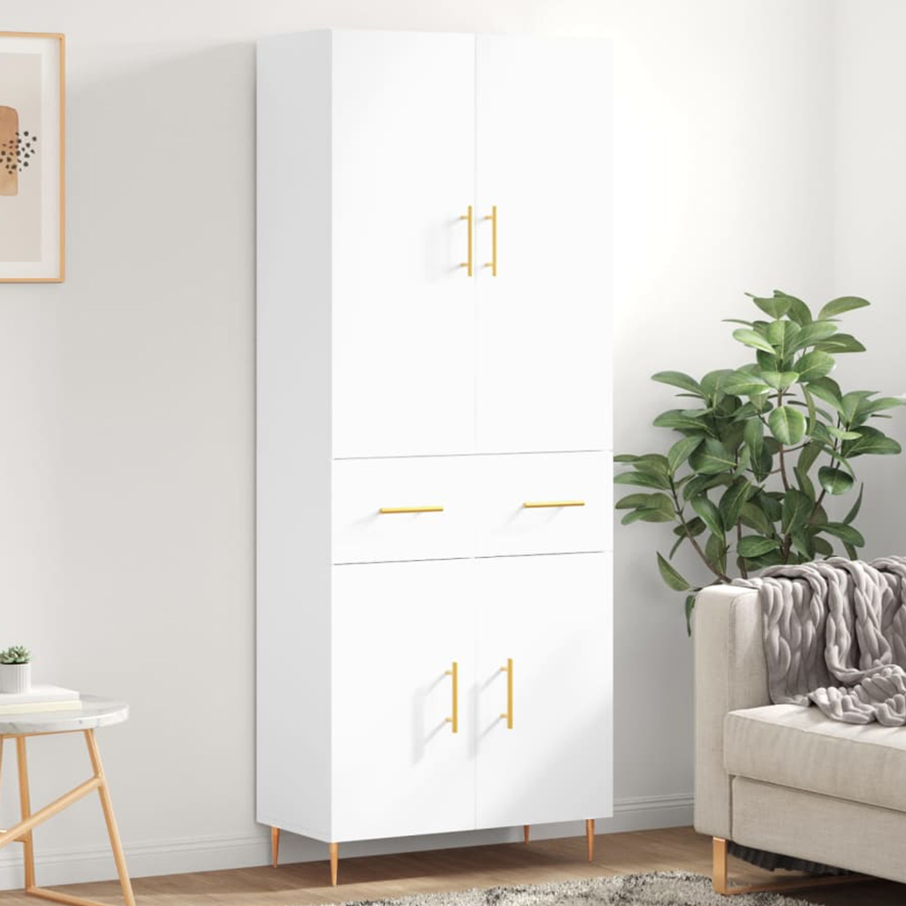 vidaXL 4 Door 2 Drawer White Highboard Image 1