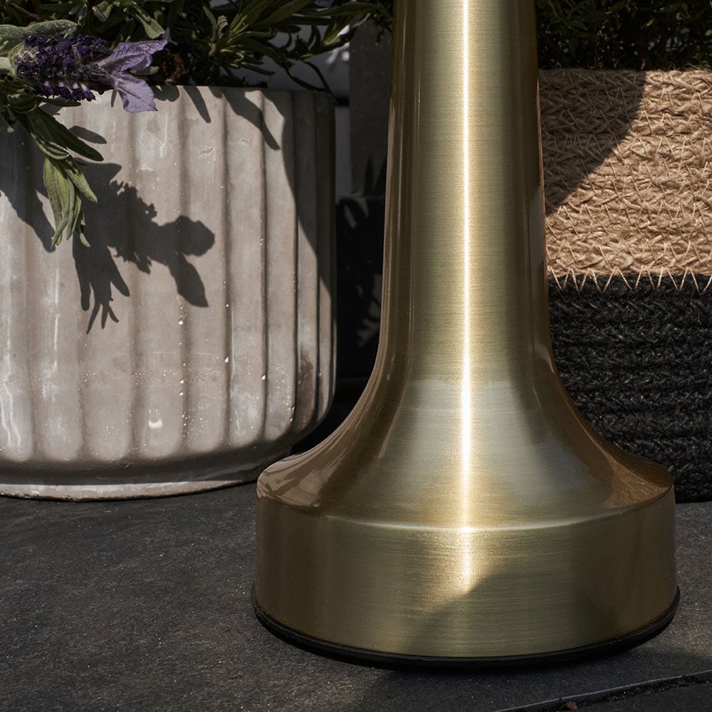 ValueLights Troy Satin Brass LED Garden Table Lamp Image 4