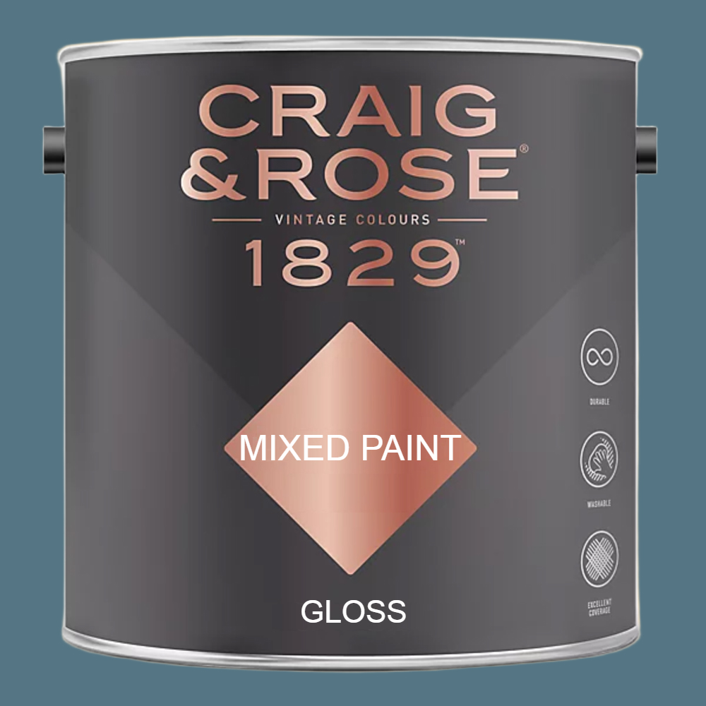 Craig & Rose 1829 Vintage Walls Wood and Metal Braze Blue Gloss Mixed Paint 2.5L Image 2