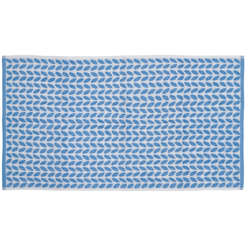 Wilko Wide Stripe Hand Towel Blue and White Image 3