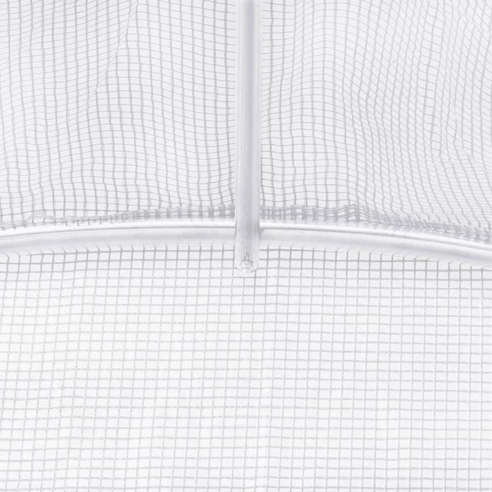 vidaXL White Polyethylene Galvanised Steel Frame 52.4 x 16.4ft Greenhouse Image 6