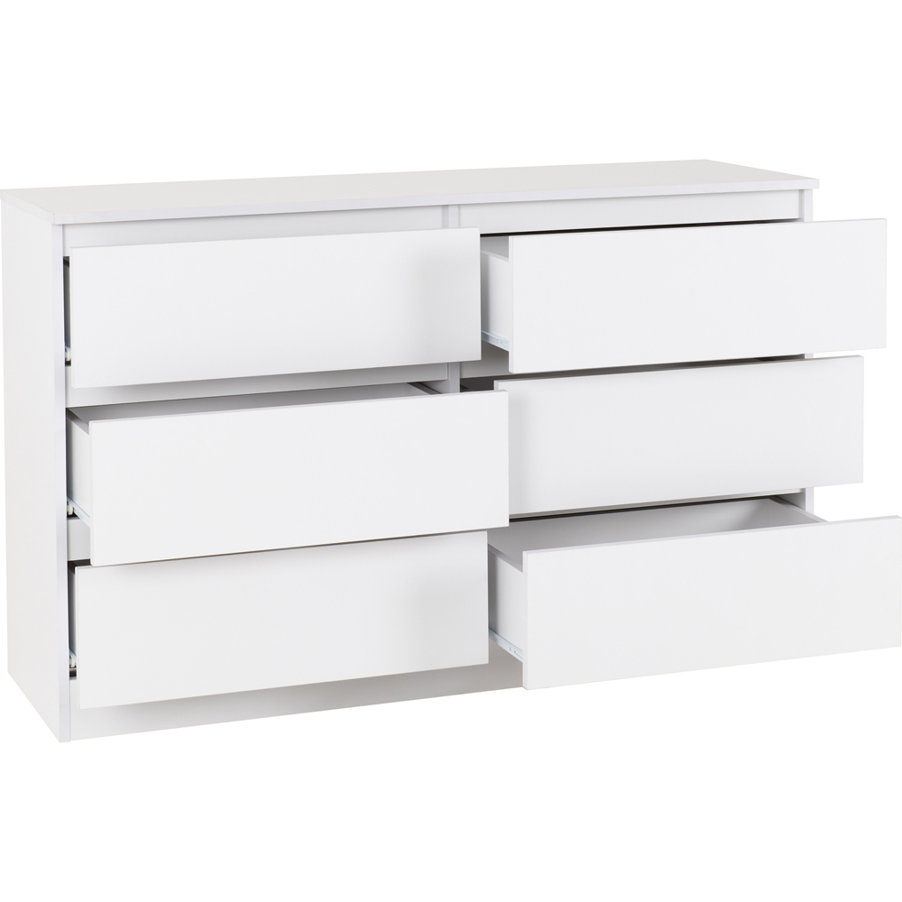 Seconique Malvern 6 Drawer White Chest of Drawers Image 4