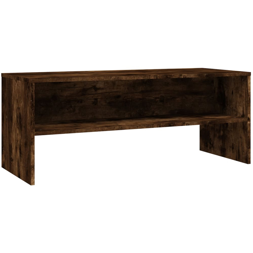 vidaXL Single Shelf Smoked Oak TV Cabinet Image 2