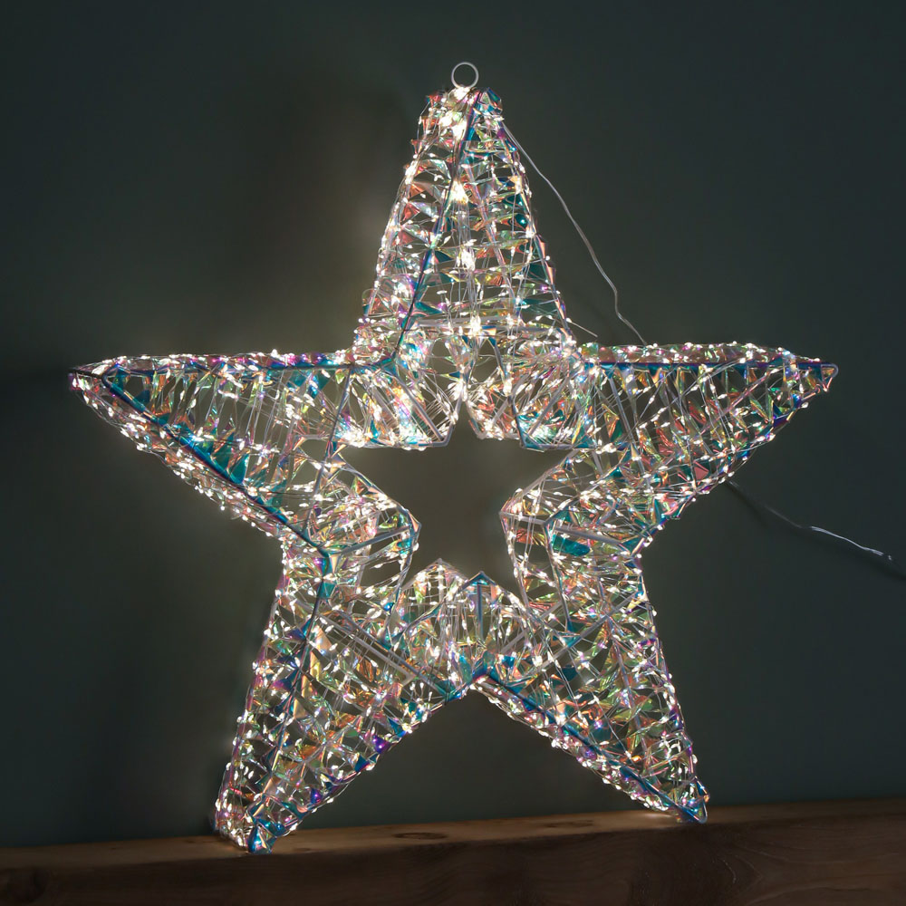Samuel Alexander 1440 Warm White LED Light-Up Iridescent Shimmer Christmas Star 60cm Image 3