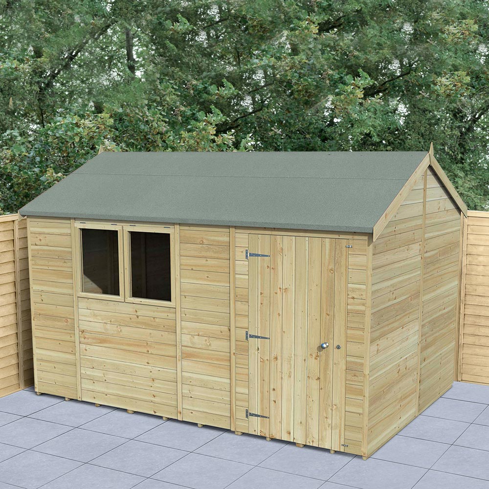 Forest Garden Timberdale 12 x 8ft Pressure Treated Reverse Apex Shed Image 2
