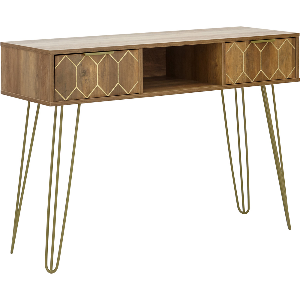 GFW Orleans 2 Drawer Mango Yellow Console Desk Image 4