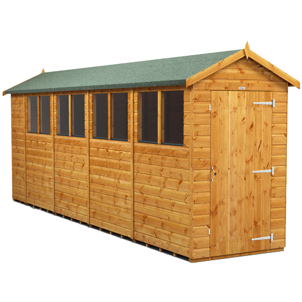 Power Sheds 18 x 4ft Apex Wooden Shed with Window Image 1