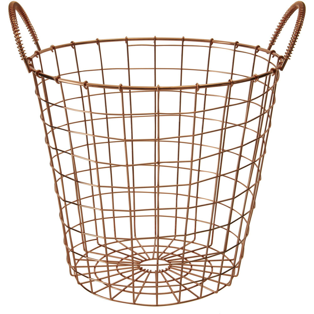 Premier Housewares Vertex Copper Finish Round Wire Basket Image 2