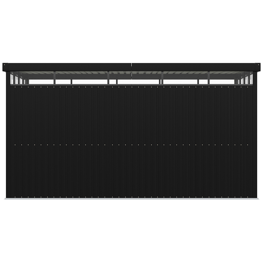 Living and Home 10 x 13ft Charcoal Black Garden Tool Storage Shed with Flat Roof Image 5