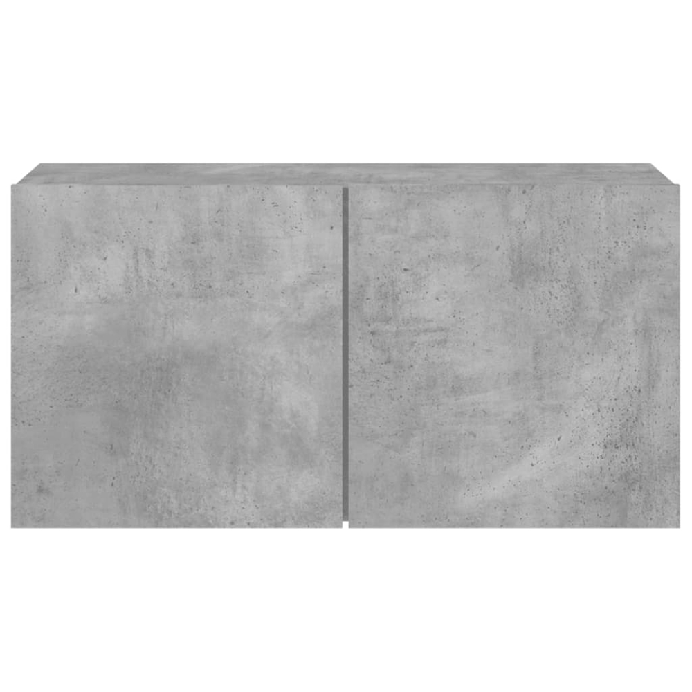 vidaXL 2 Door Concrete Grey Wall Mounted TV Cabinet Image 6