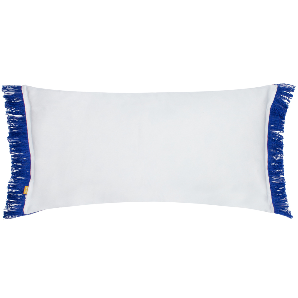 furn. Kadie Cobalt Woven Feather Filled Cushion 30 x 70cm Image 7