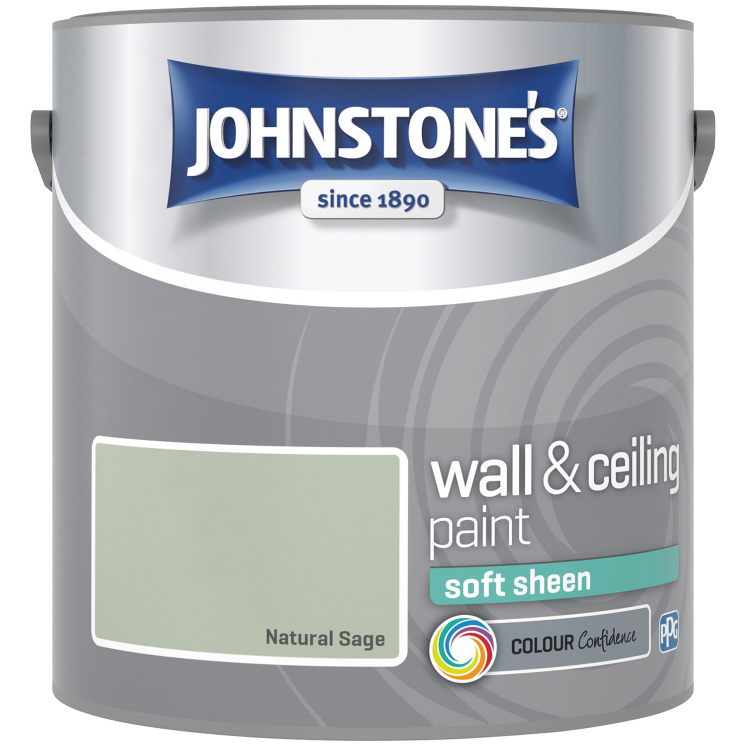 Johnstone's Walls & Ceilings Natural Sage Soft Sheen Emulsion Paint 2.5L Image 2
