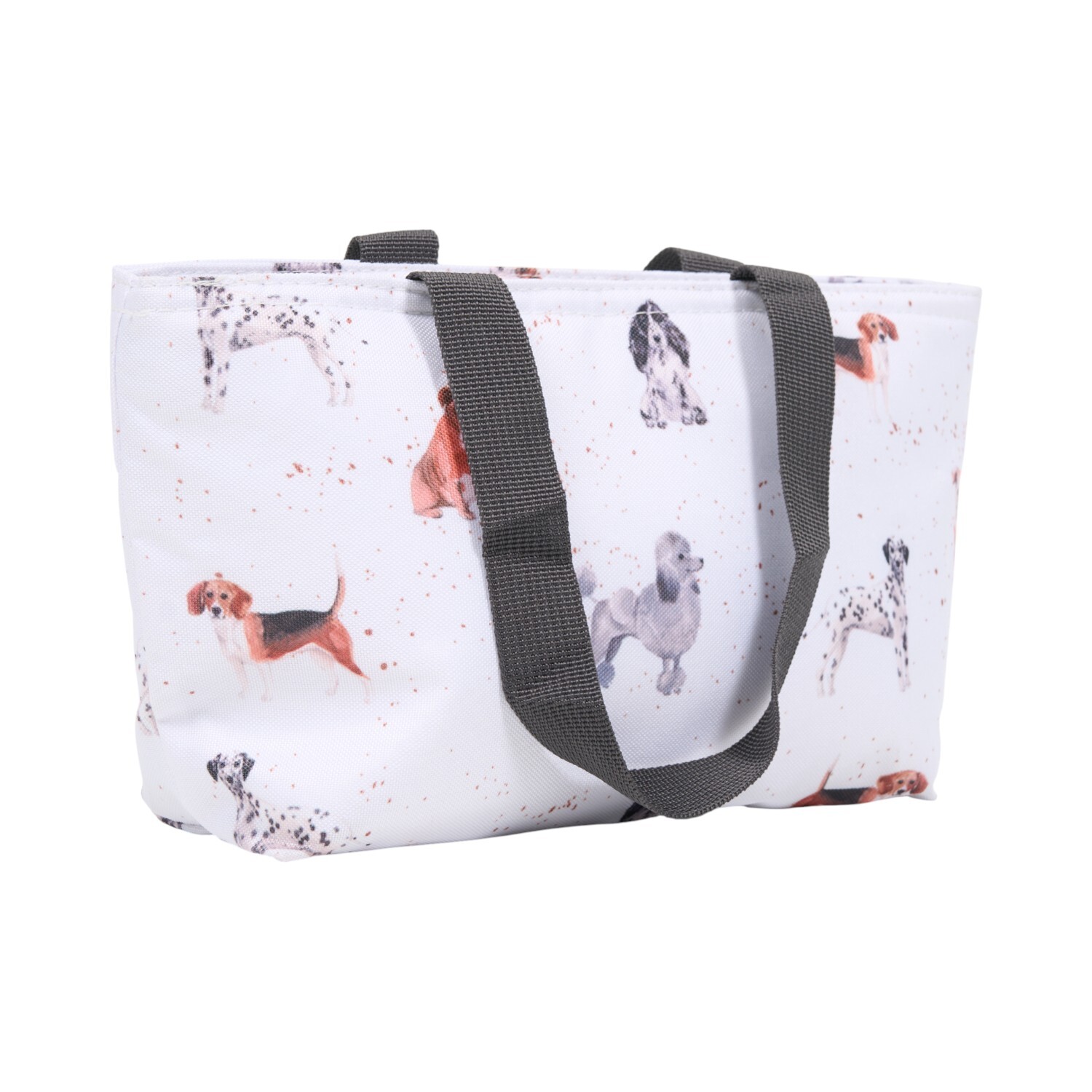 Dog Print Insulated Lunch Bag with Handles White Image 4