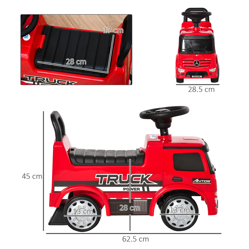HOMCOM Kids Red Foot-To-Floor Sliding Car Truck with Interactive Features Image 6