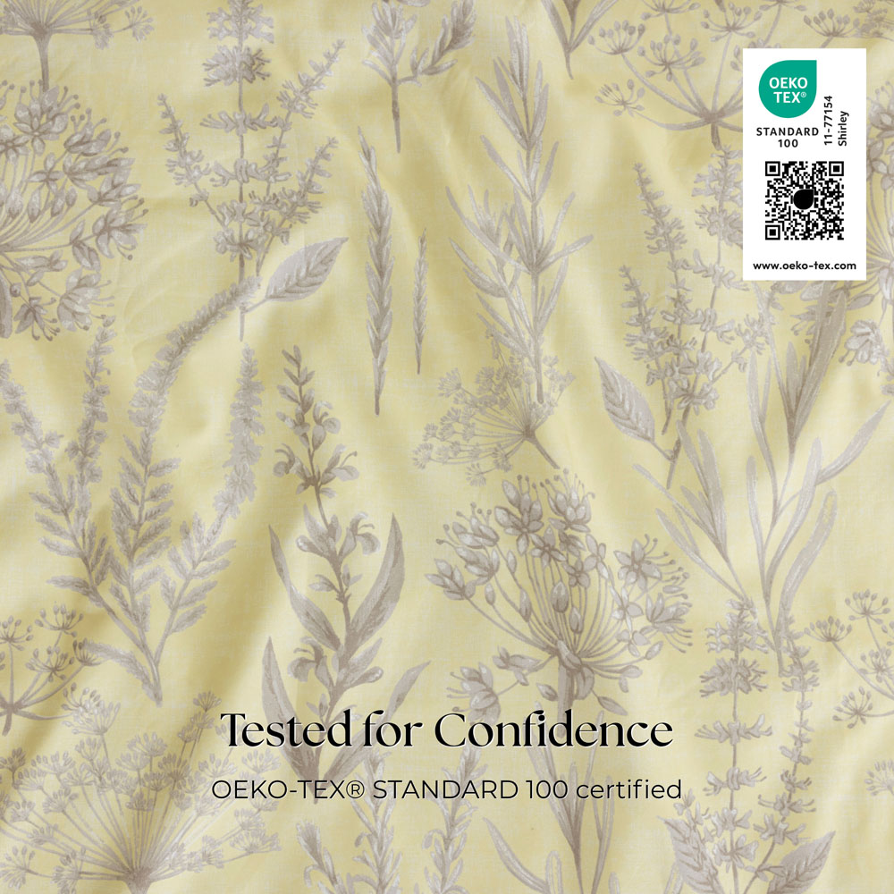 MHG Living King Size Whispering Meadow Yellow Botanical Reversible Duvet Cover Set Image 8