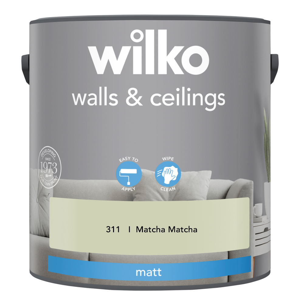 Wilko Walls & Ceilings Matcha Matt Emulsion Paint 2.5L Image 2