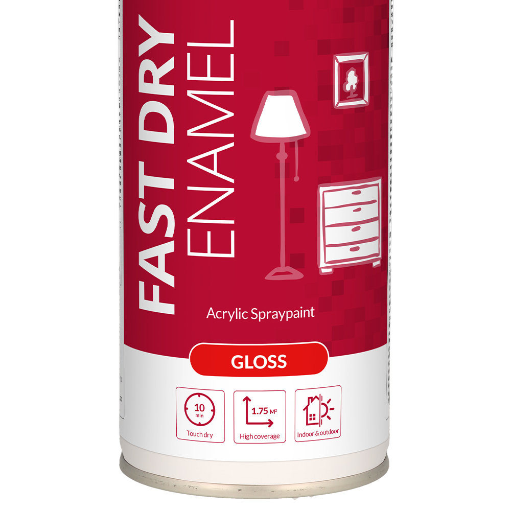 PlastiKote White Fast Dry Enamel Acrylic Gloss Spray Paint Image 3
