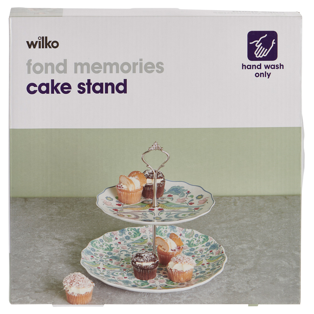 Wilko Floral Birds 2 Tier Cake Stand Wilko