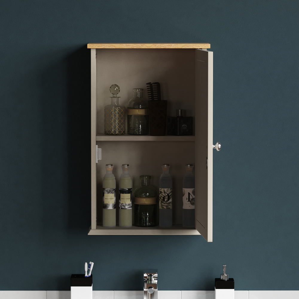 Lassic Bath Vida Priano Grey Single Door Mirror Bathroom Cabinet Image 5