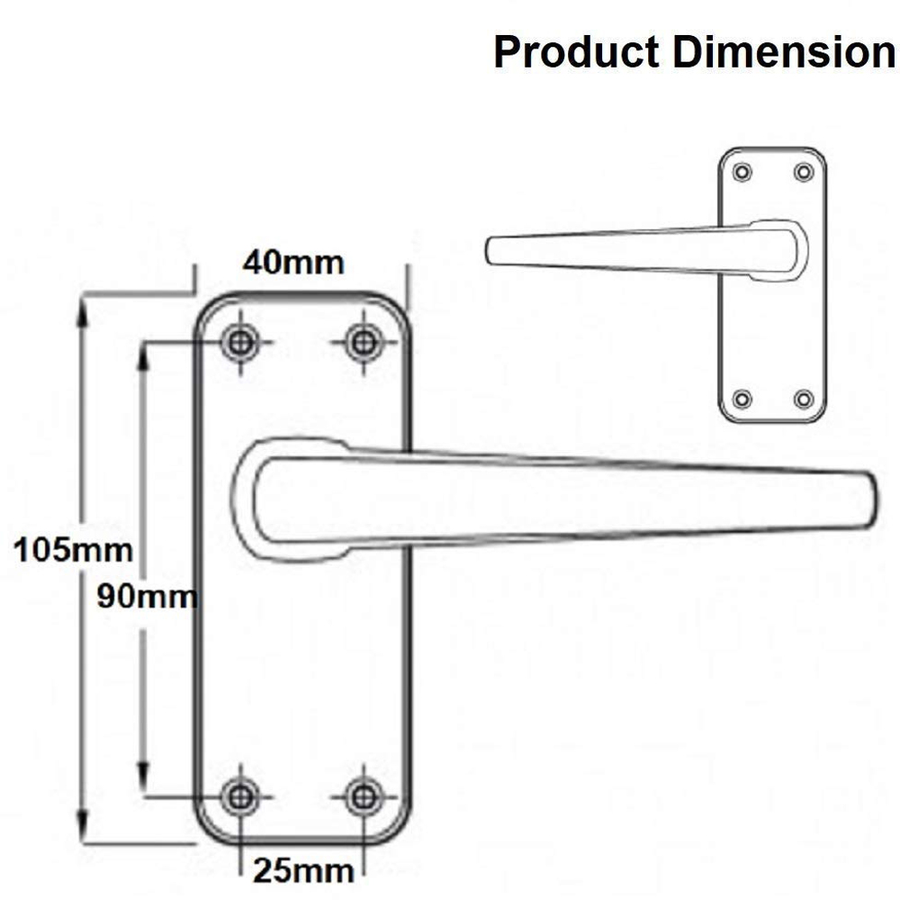 Golden Grace Aluminium Finish Classic Victorian Straight Lever Latch Door Handles 4 Pack Image 2