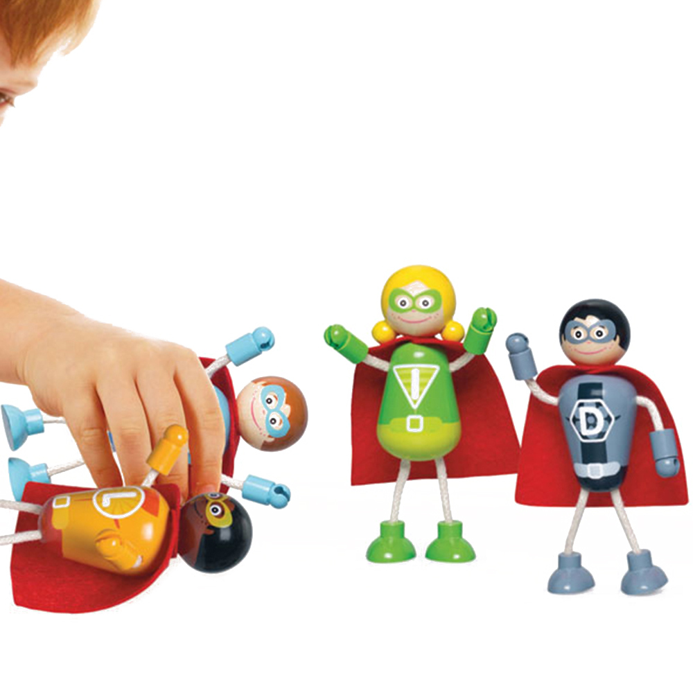 Tidlo Wooden Superhero Figures 5 Pack Image 2