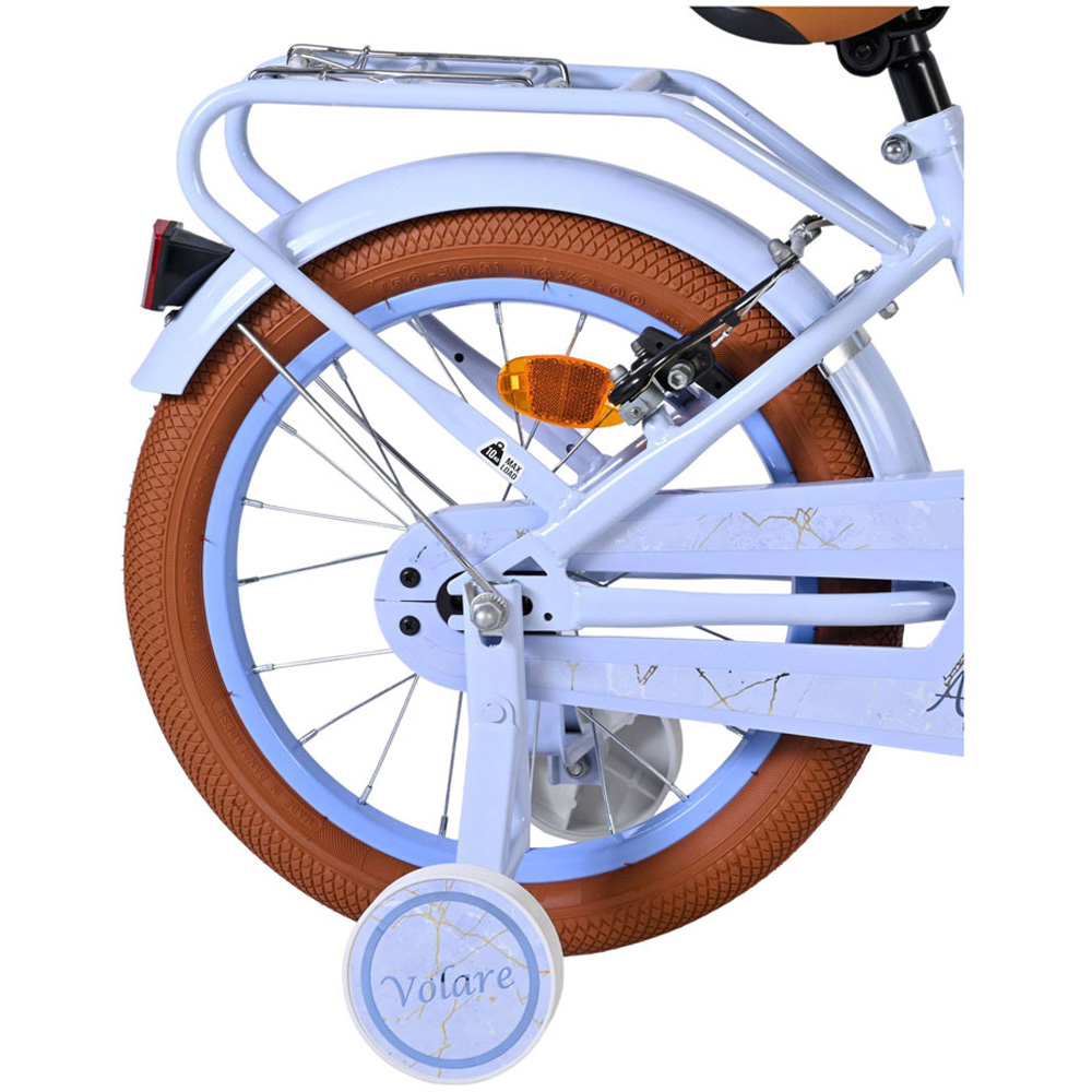 Volare Ashley Kids 16 inch Pink Pastel Bike with Stabilisers Rack and Basket Image 7