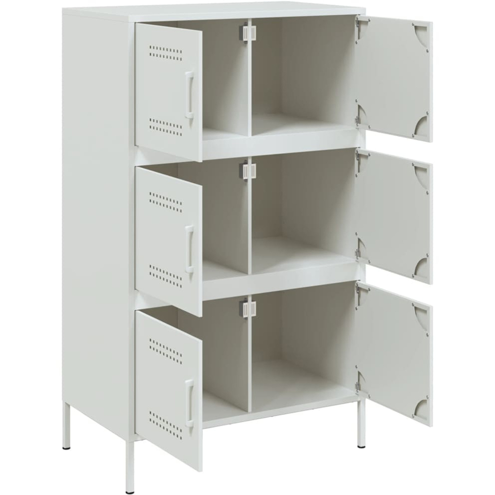 vidaXL 2 Door White Steel Highboard Image 6