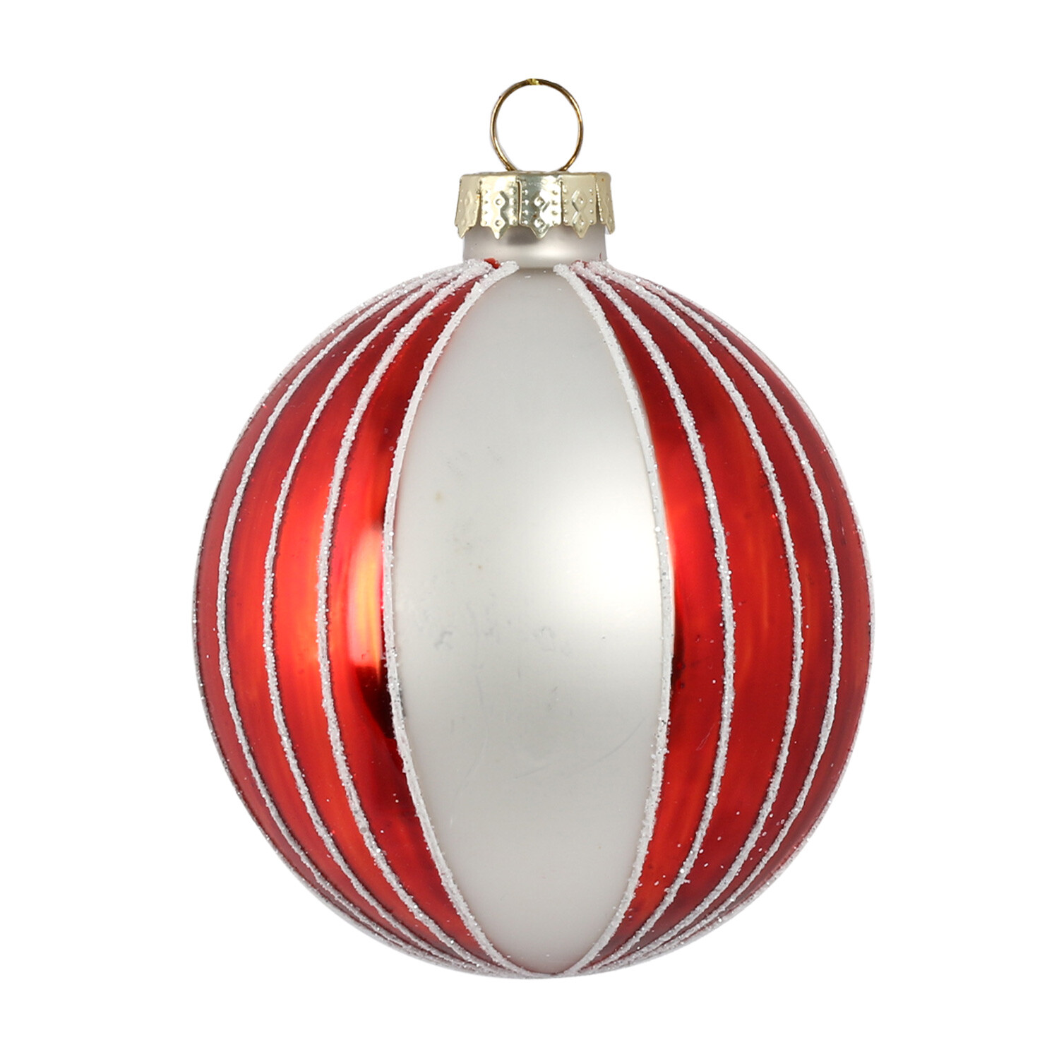 Candy Cane Red and White Swirl Red Bauble Image 2