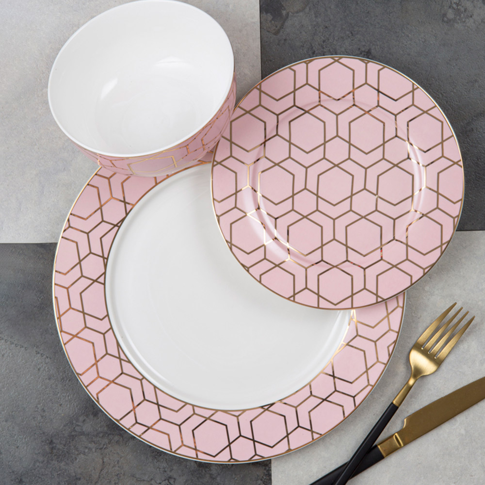 Waterside Tallulah Pink 12 Piece Dinner Set Image 3